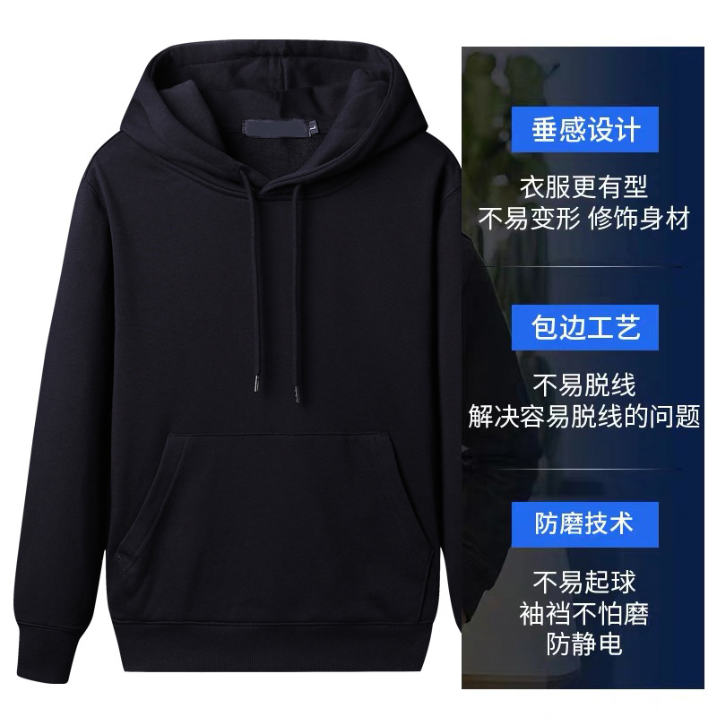 Solid color fleece hoodie for men, thickened with a hood, autumn warmth, pullover, round-neck top, Korean version, winter fleece warmth Application Scenario