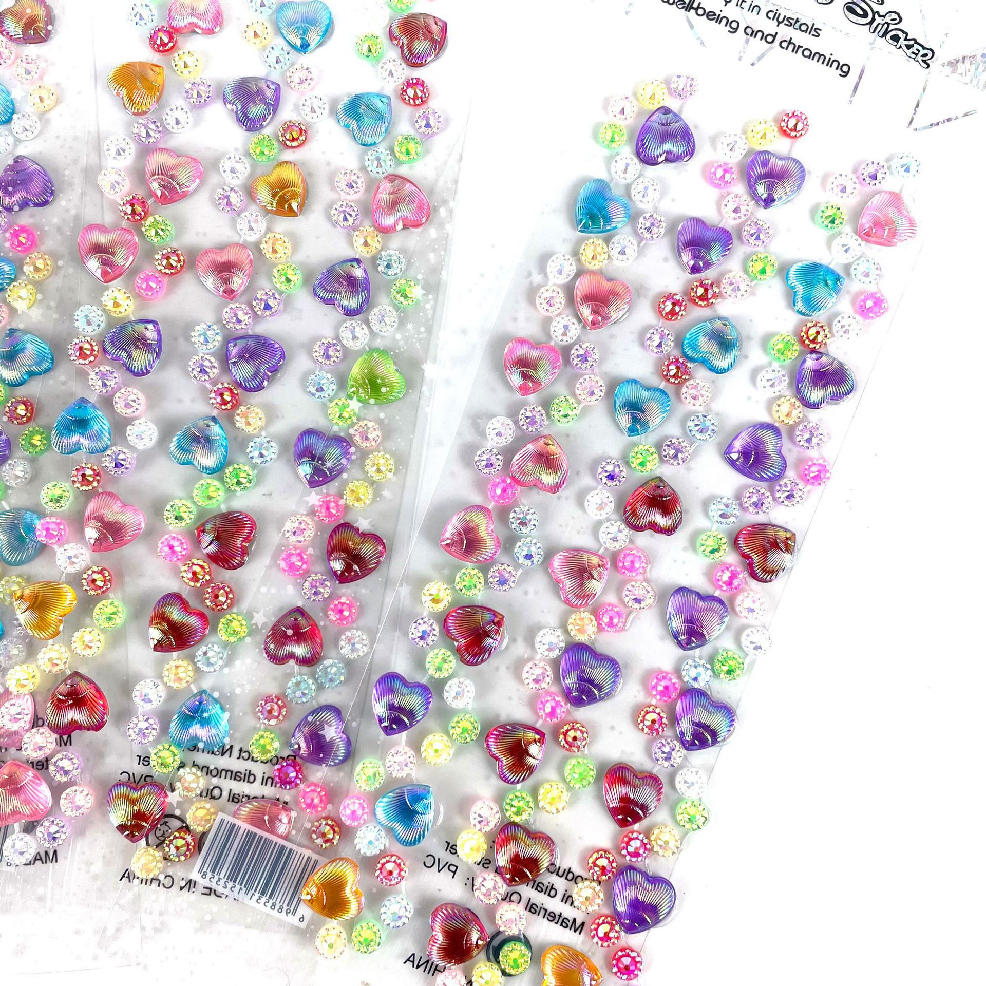 Creative DIY handmade gemstone stickers, DIY photo album diamond stickers, mobile phone beauty back adhesive diamond stickers, shell round heart diamond stickers details Picture