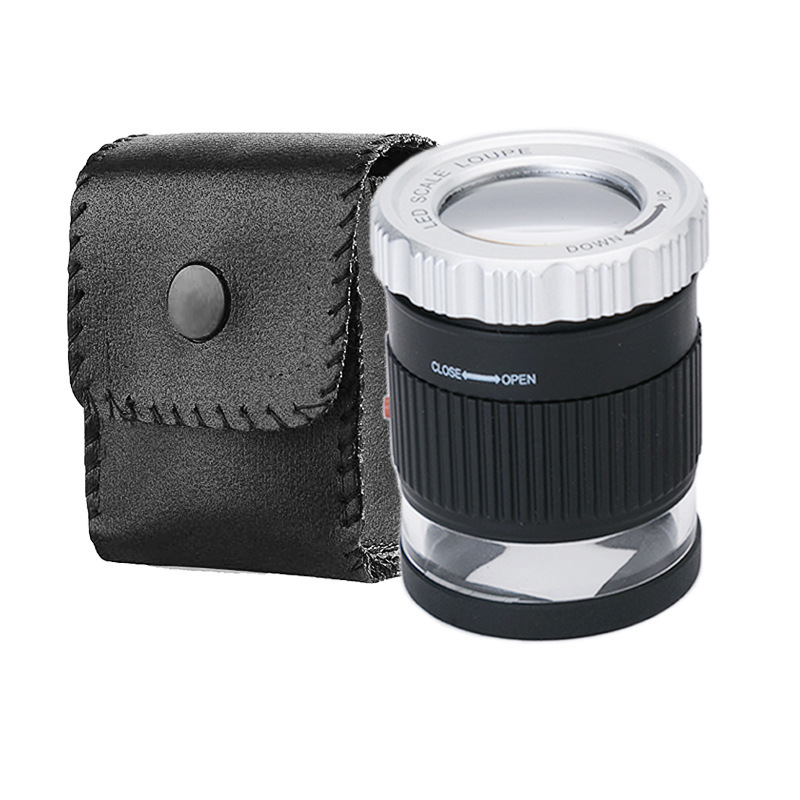 Round barrel cloth mirror LED banknote detector lamp 30X with scale portable cloth mirror cylindrical magnifying glass TH-9006B Application Scenario