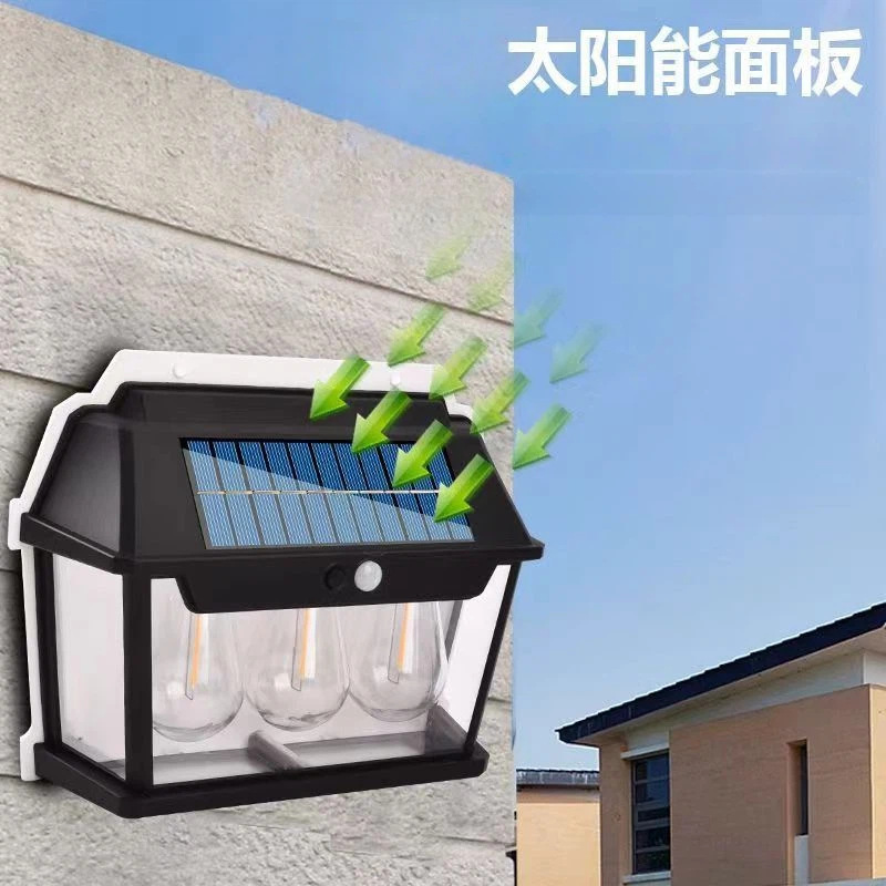 新款户外太阳能壁灯防水钨丝灯感应庭院灯照明灯花园别墅小房子灯 Specification image