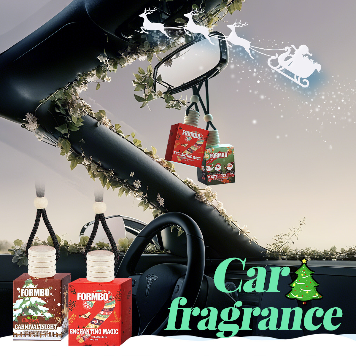 【 Cross-border Exclusive 】FORMBO Car Aroma Diffuser, car interior decoration, Christmas Festive Atmosphere, Odor Removal Aroma Diffuser details Picture
