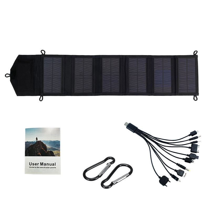 Cross-border exclusive 15W camping portable solar panel folding outdoor 5V USB solar panel folding Item Picture