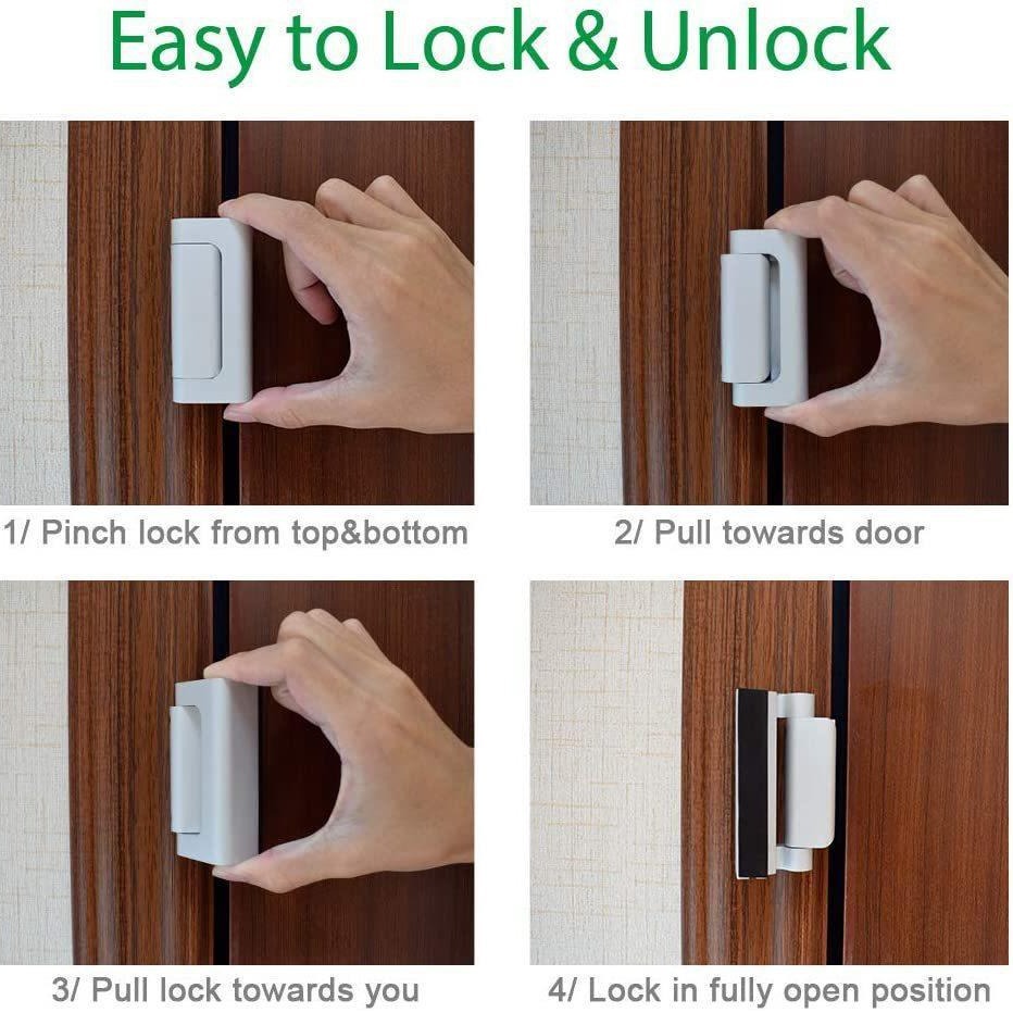 Home safety door lock, child safety door, reinforced lock with 3-inch anti-theft aluminum alloy hinge latch, night lock Application Scenario
