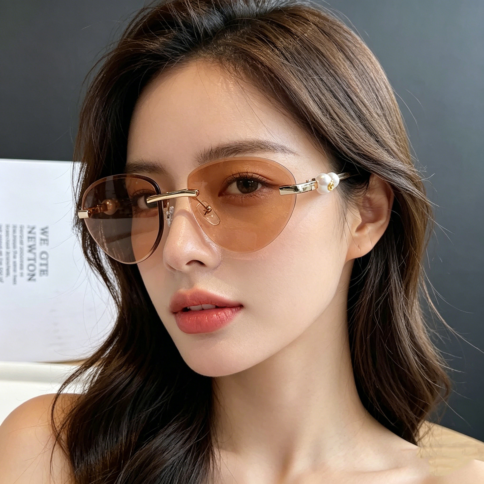 2026年新款无框太阳镜时尚个性墨镜潮男女同款跨境眼镜glasses