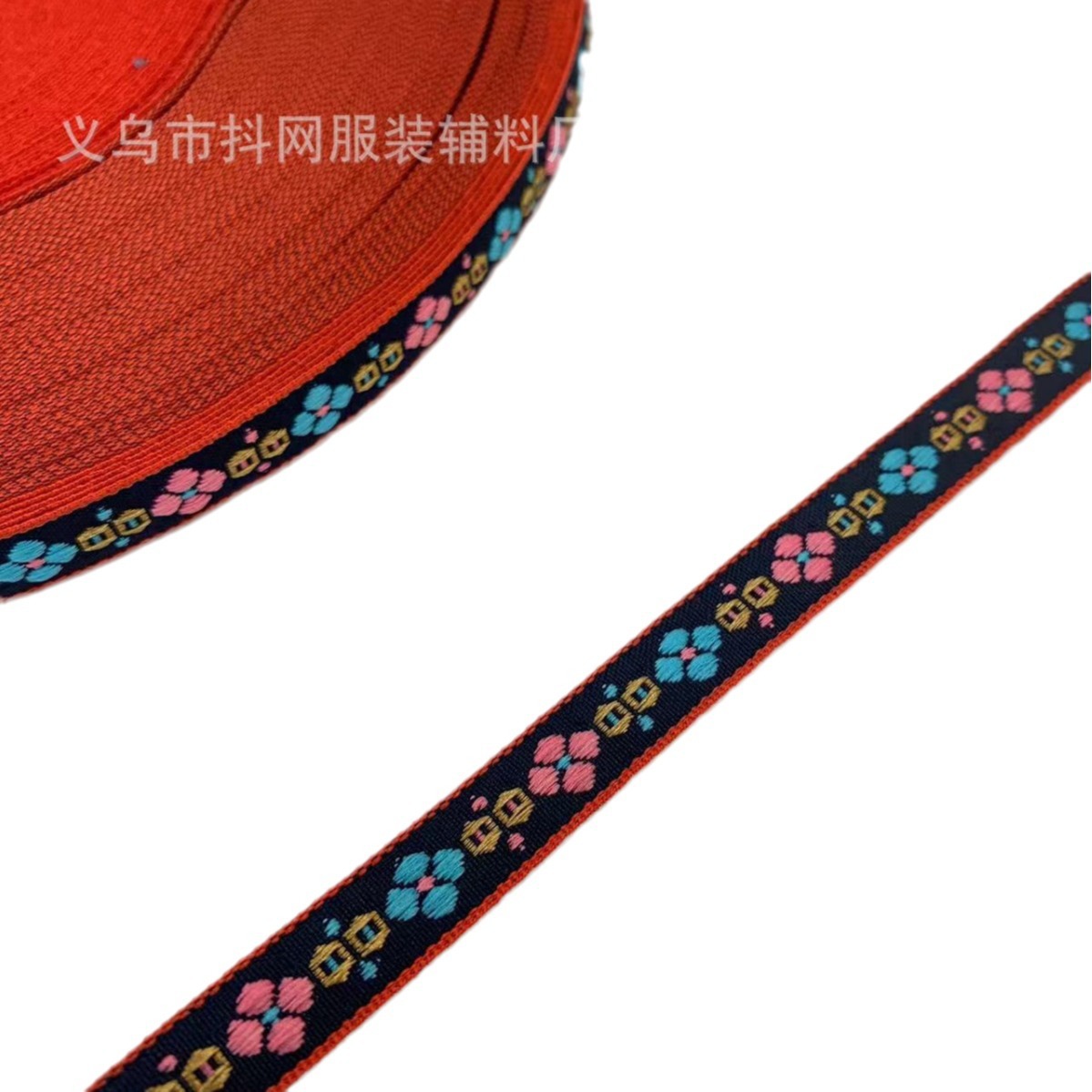1cm estilo étnico jacquard banda adorno de pelo tocados bolsa cintura cinturón étnico vestido nacional encaje de ropa Item Picture