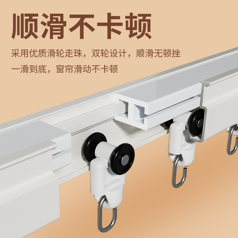 可弯窗帘轨道医用吊轨铝合金滑轨输液轨道伸缩吊杆隔帘床帘轨道U细节图