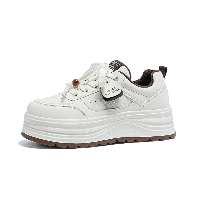 鞋子女士夏季舒适/白鞋增高/飞织/乐福鞋女春夏气质/女士休闲皮鞋白底实物图