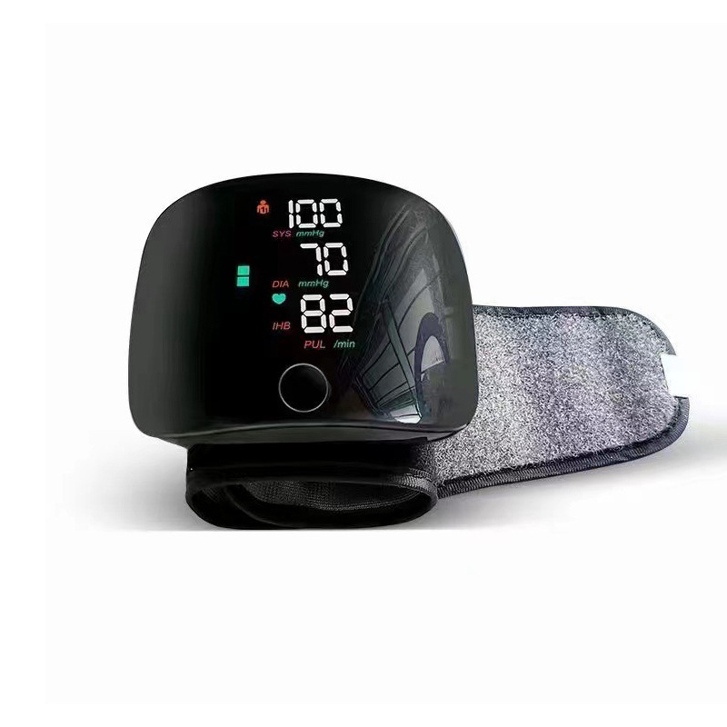 Hot Sell wrist blood pressure monitor USB charging, intelligent multi-voice backlit LCD large screen, English, Russian, Thai details Picture