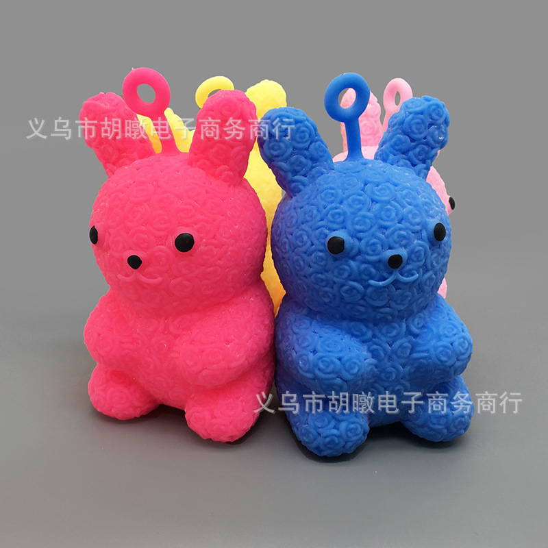 Cross-border supply eternal flower rose rabbit release toy TPR soft rubber Pinching Fun Soft and cute rabbit children's play