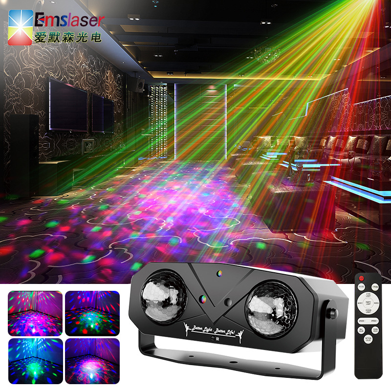 跨境舞台灯厂家七彩旋转酒吧氛围灯LED水波纹灯KTV迪斯科灯激光灯