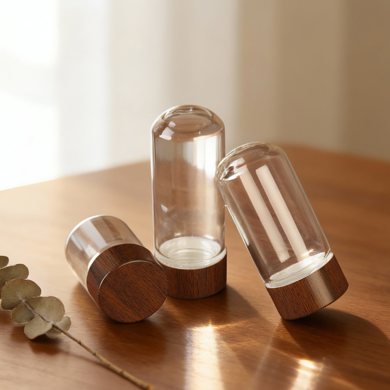 Tuobang 3CM diameter glass bottle round bottom threaded sealed small bottle flower tea packaging container display bottle is in stock and can be made with LOGO details Picture