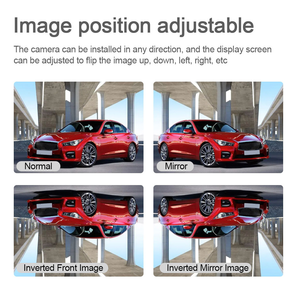The 5-inch universal display screen for small cars is equipped with a built-in digital wireless high-definition 150° rearview reversing camera image system details Picture