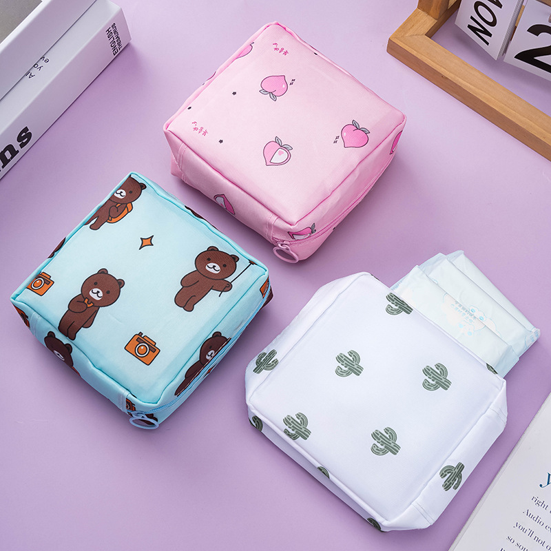 Cartoon sanitary napkin storage bag, portable travel sanitary napkin storage bag, sanitary napkin package, monthly care package details Picture
