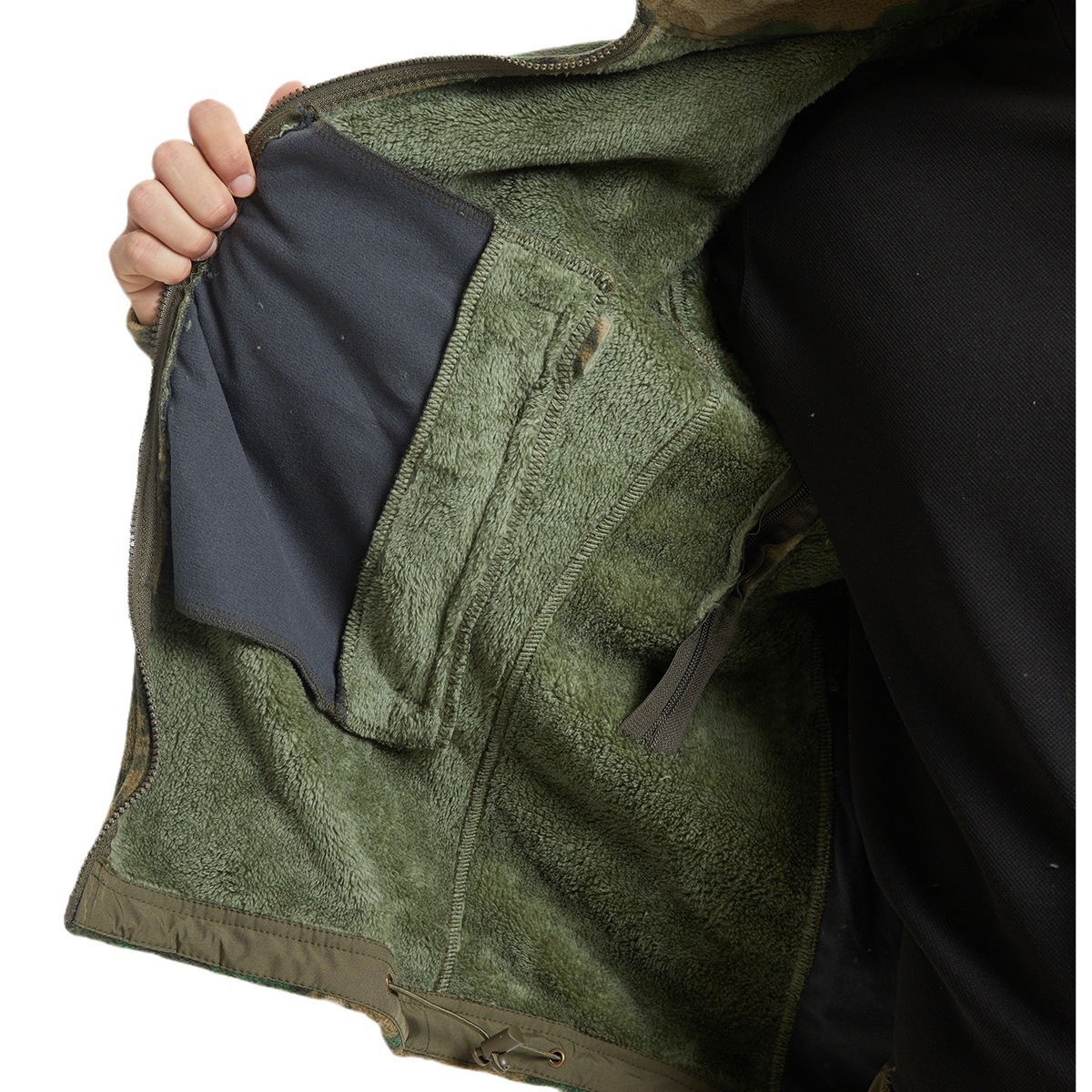 Yitu Chunqiu Outdoor Sports Camouflage stand-up Collar Fleece Jacket Set for cold protection and warmth preservation tactics, Arctic fleece thermal clothing and pants, granular fleece Application Scenario