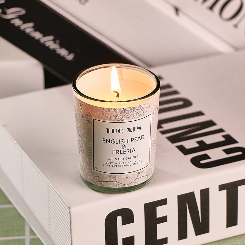 室内去味植物蜡香薰蜡烛工厂货源玻璃杯无烟香氛大豆蜡diy伴手礼产品图