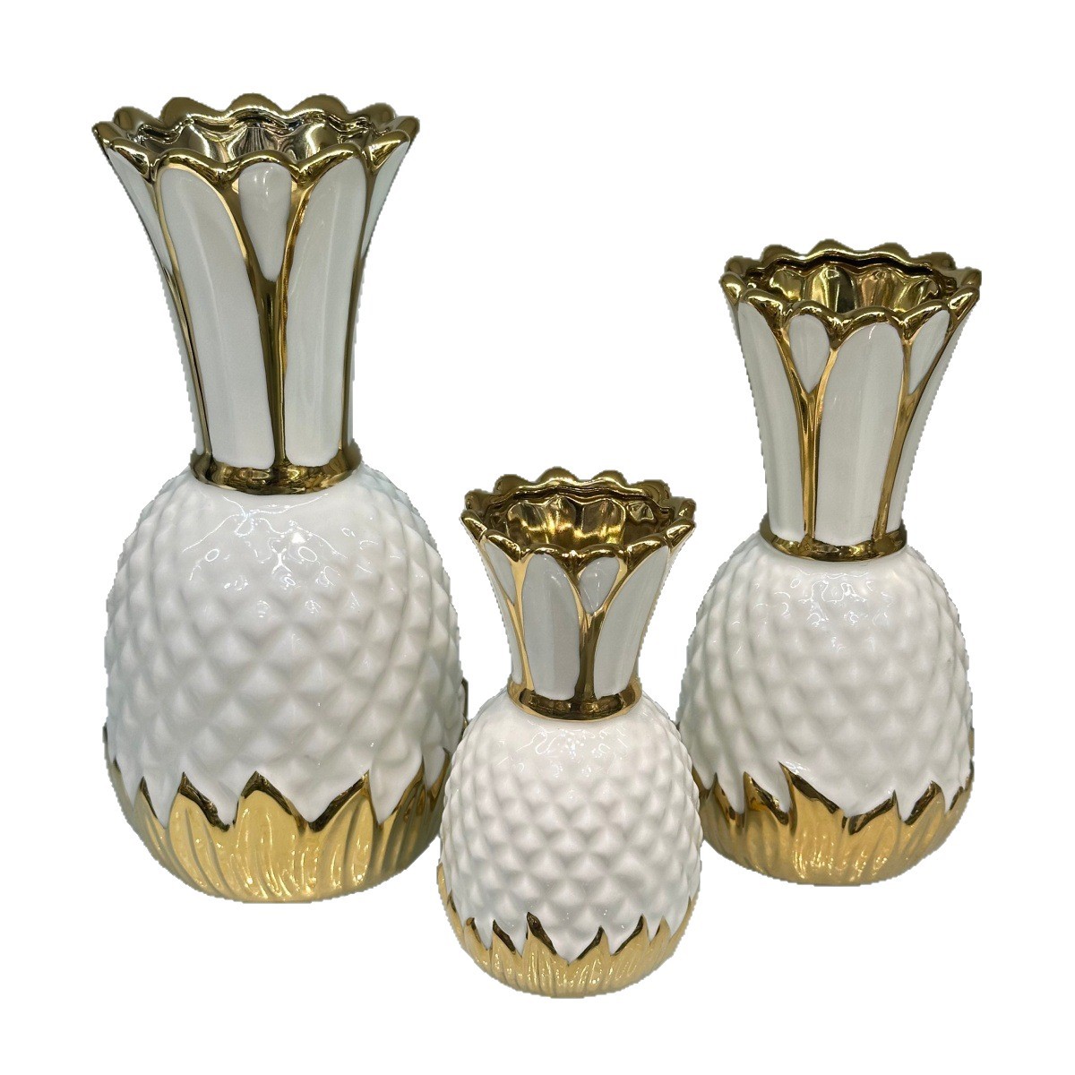 New European-style ceramic vase three-piece set for home living room decoration, flower arrangement, dried flowers, flower vases and decorative items Item Picture