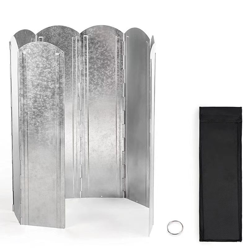 户外超轻折叠挡风板生卡式火炉头炉具用板野炊铁镀锌防风罩子批发