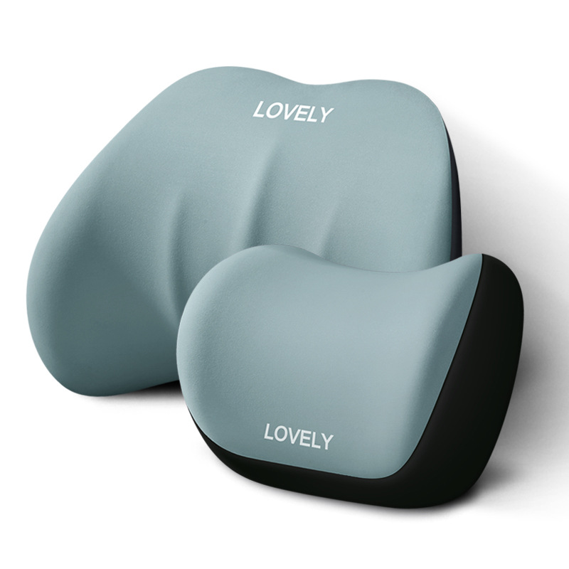 Car headrest, memory foam lumbar support, car seat cushion, backrest set, all-season universal car neck support pillow Item Picture