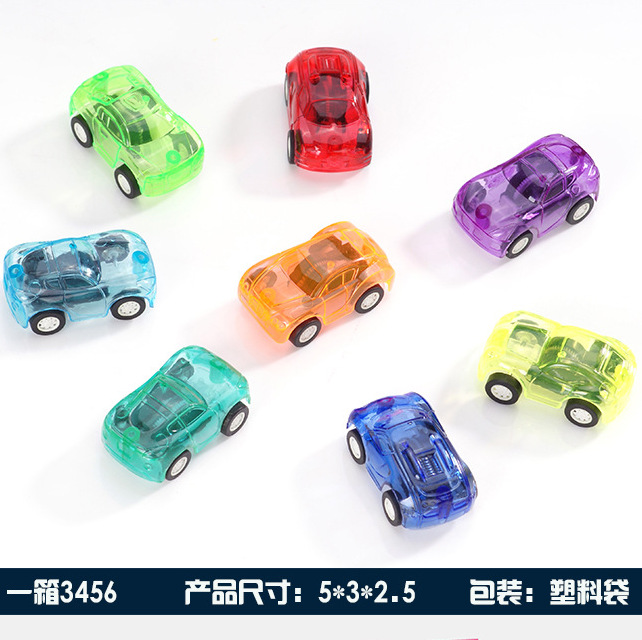 Wholesale of popular children's small toys in transparent mini rebound car plastic educational independent bags Item Picture