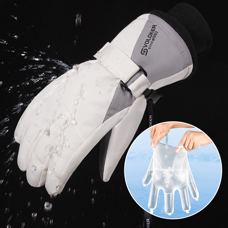 Warm fleece ski gloves, autumn and winter gloves, cycling gloves, women's touch screen gloves, men's cross-border wholesale high price details Picture