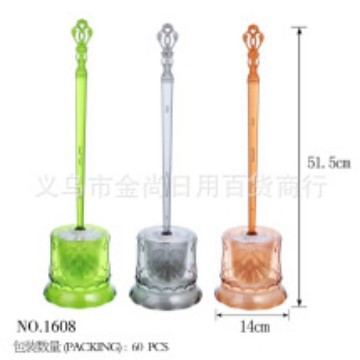 Transparent crystal square heart-shaped garden round toilet brush with base, fashionable transparent base toilet brush cover details Picture