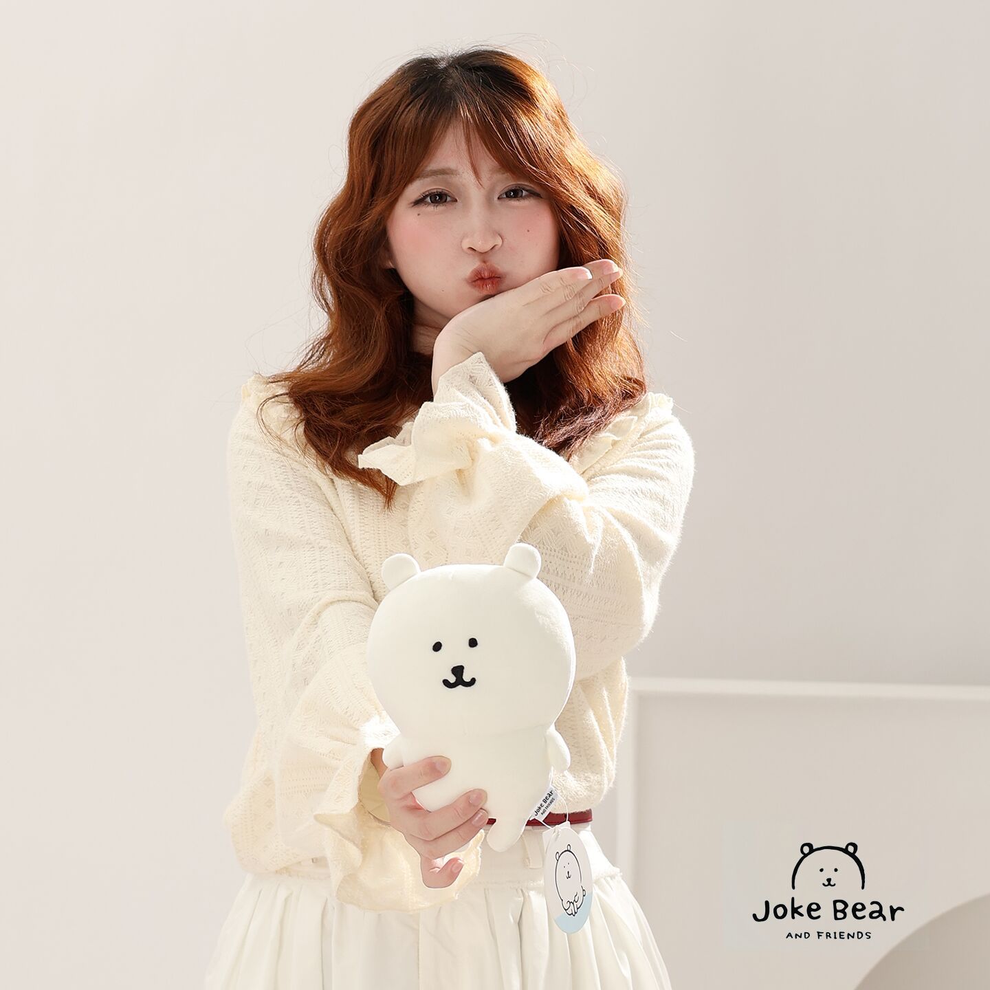 Custom-made white plush bear trendy dolls, plush toys, cute toys Specification image