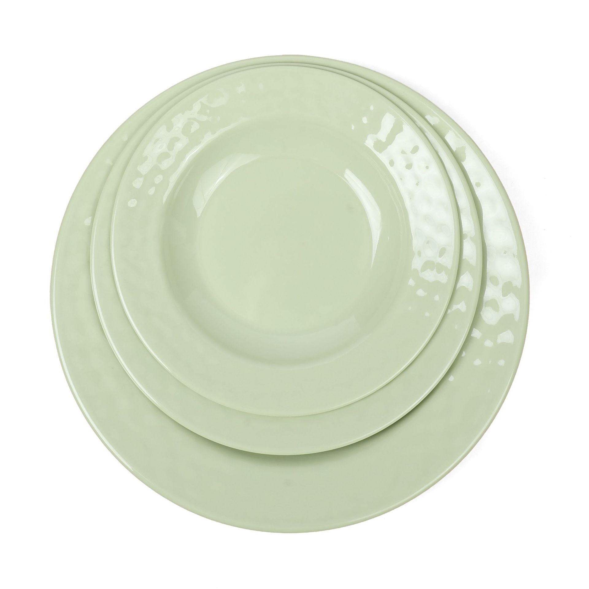 Customized melamine rice bowl plates for foreign trade, imitation porcelain restaurant plates, round plates for hot pot restaurants, side dish plates, and meat hot pot plates details Picture