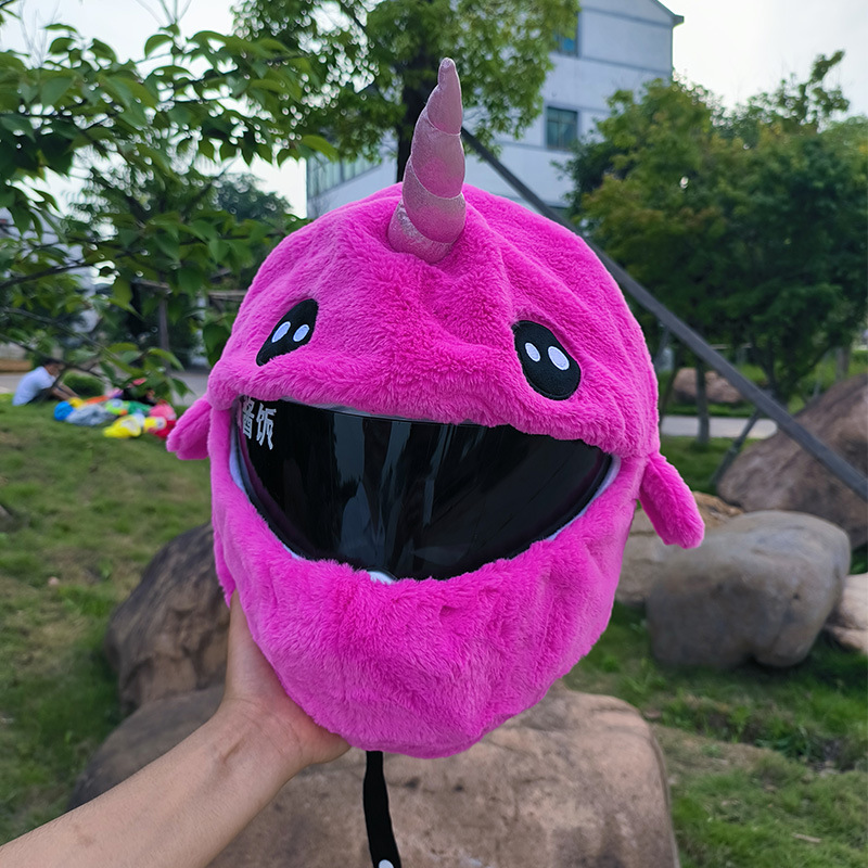 Cycling warm mask, cartoon cute animal, funny helmet protection cover, street blast, personalized plush helmet cover to block the wind details Picture