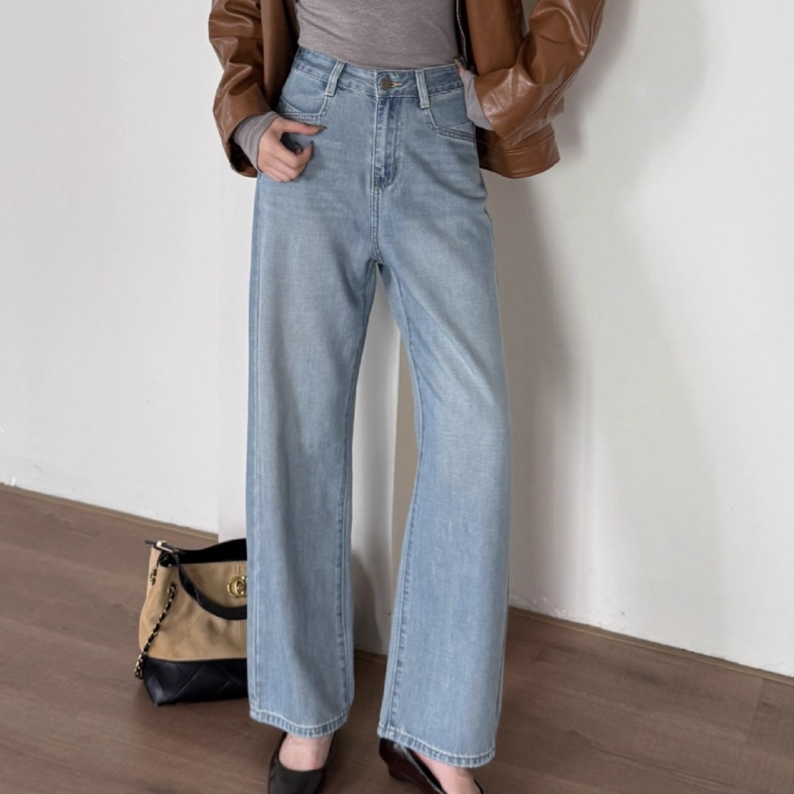 Yunchang Tencel Lyocell cotton Jeans for Women 2025 Autumn New Style straight-leg casual Trousers K0007 Item Picture