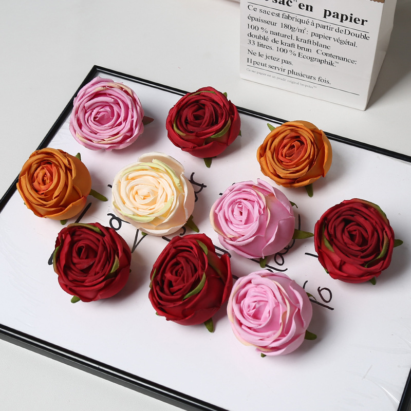 高级感皇妃玫瑰花头DIY花墙花瀑布手工花朵婚庆假花人造花环批发细节图