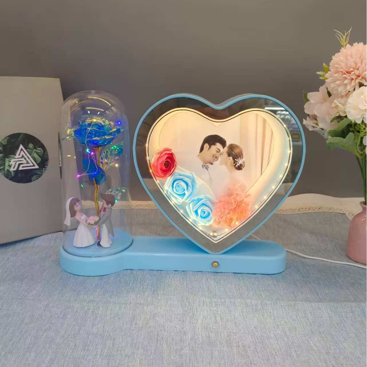 LED相框灯发光相框高颜值发光ins风摆台氛围灯简约现代风格外贸热