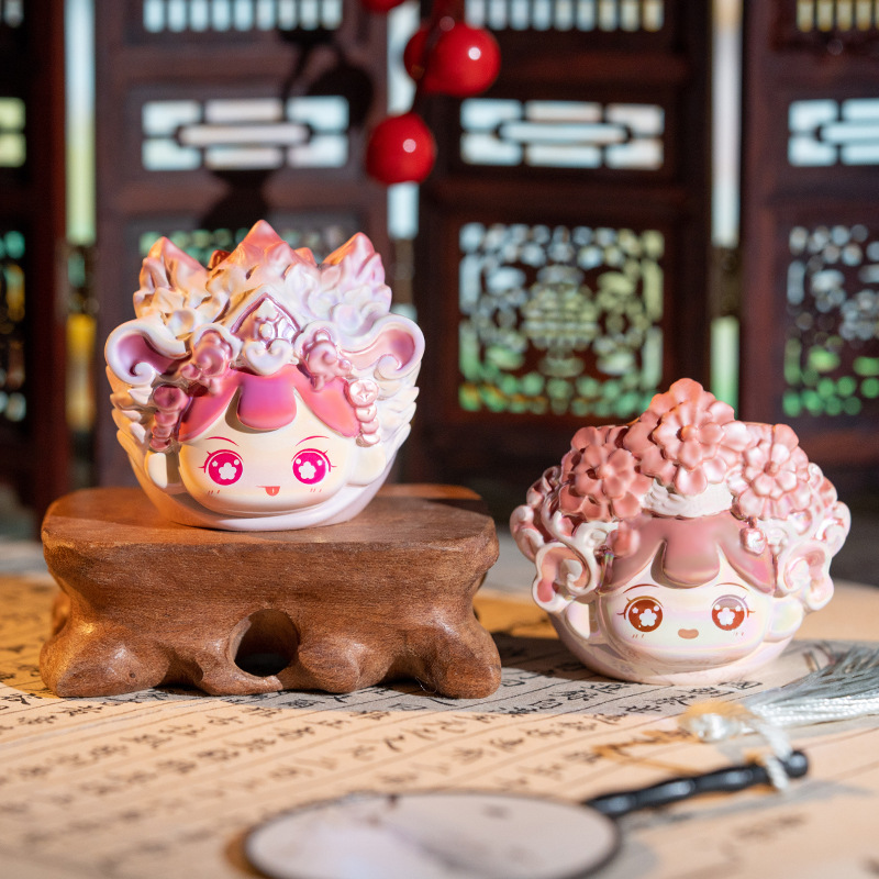 Chinese pattern blind box, cute ancient-style and national trend decorative items, colorful and adorable character heads, resin figurine gifts and peripheral products Specification image