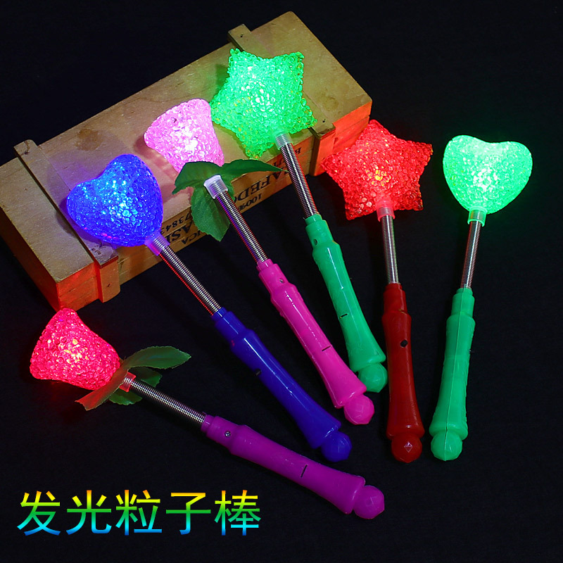 Luminous particle stick toys, children's street stall, wholesale of bouncy balls, luminous toys, creative and fun luminous handheld sticks details Picture