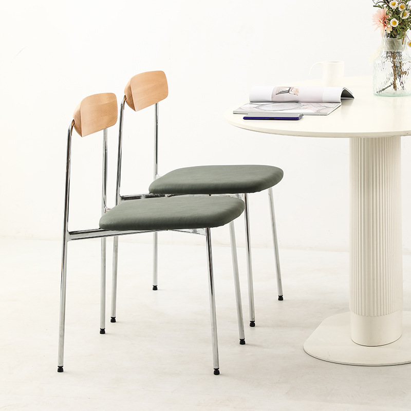 Star Nordic designer's light luxury modern simple creative solid wood dining chairs, popular milk tea shop and coffee shop backrest dining tables and chairs Specification image