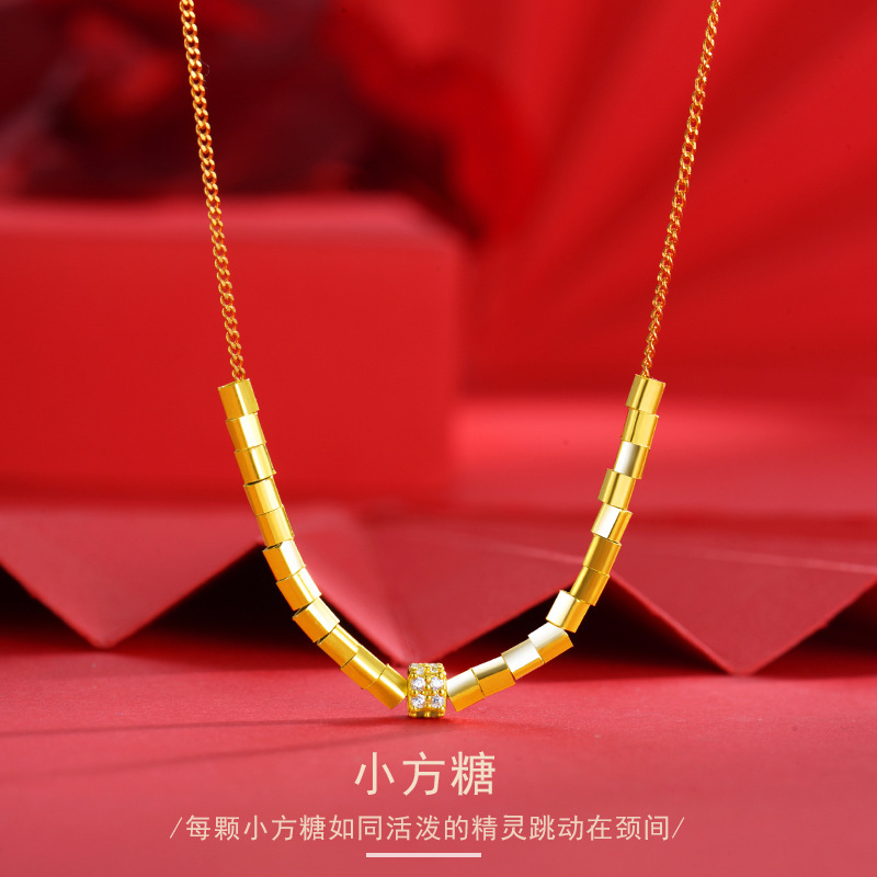 S925 Silver Small Sugar Cube Necklace, pure silver pendant, sweet diamond-encrusted, high-end, niche design, sweater chain wholesale for women S925 Silver Small Sugar Cube Necklace, pure silver pendant, sweet diamond-encrusted, high-end, niche design, sweater chain wholesale for women