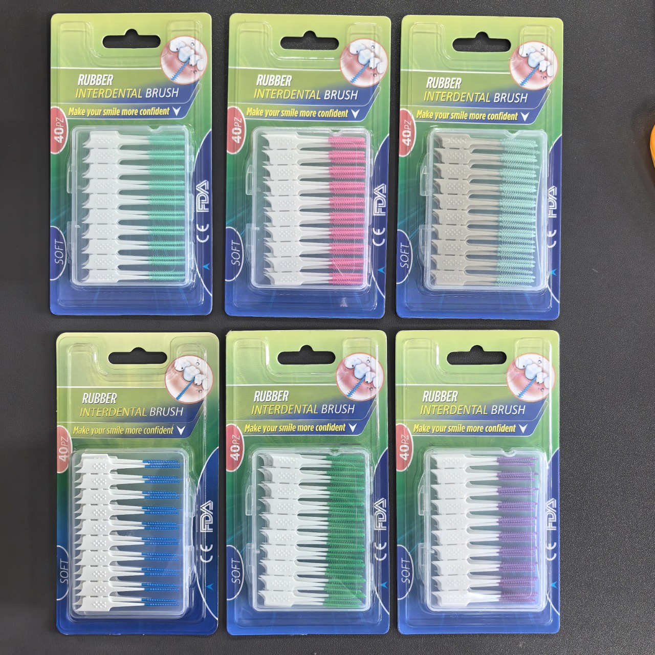 Oral care soft silicone interdental brushes, interdental space brushes, orthodontic braces brushes, gum and interdental brush details Picture