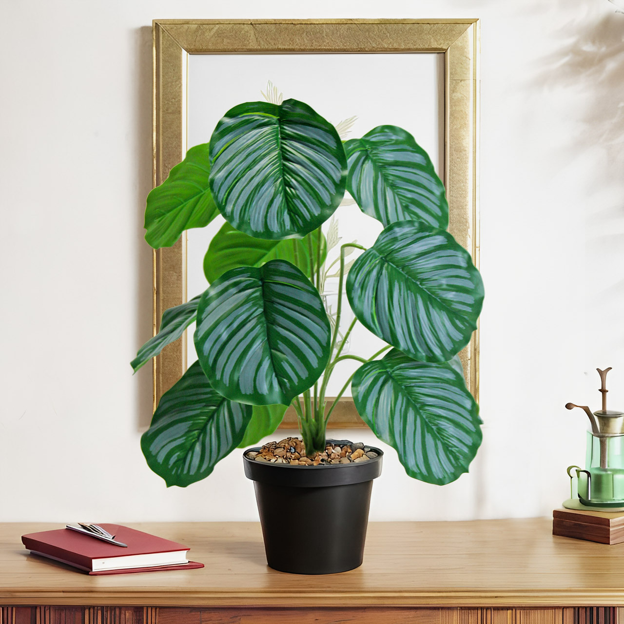 Wholesale of real green plants, 18 green apple artificial flowers, Nordic-style soft furnishings, floor-standing tables, table decorations, shooting props and sets details Picture