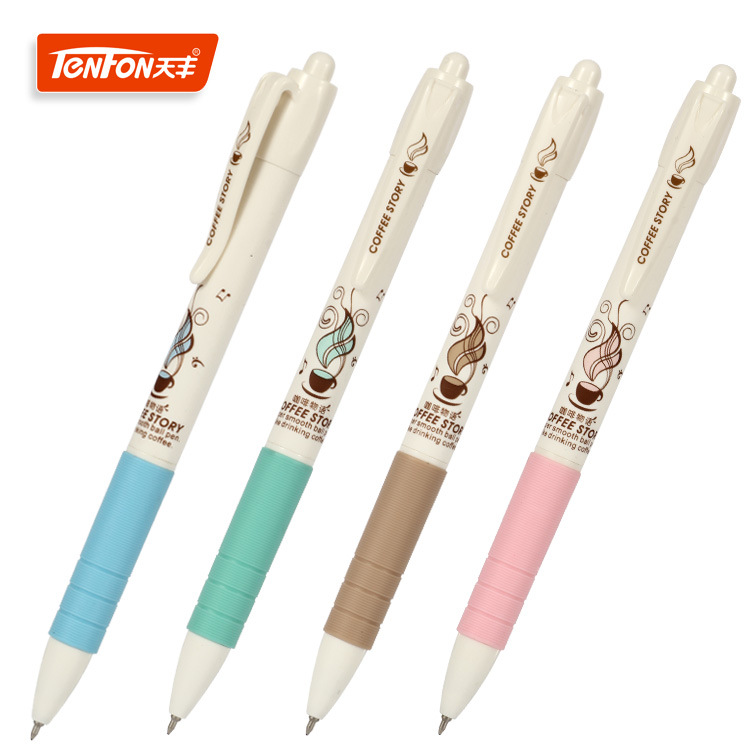 Heat transfer Ballpoint pen Coffee Story Ballpoint pen wholesale Tianfeng 5186 Student Ballpoint pen 60 pieces per box full figure