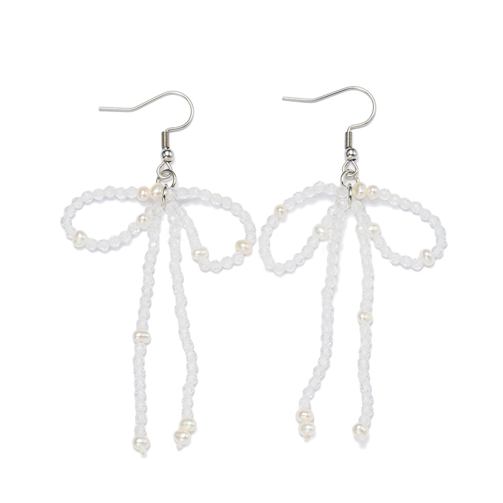 Piedra natural largo cuentas arco pendientes mujer dulce yuanyuan perla borlas orejeras verano moda earloop Application Scenario