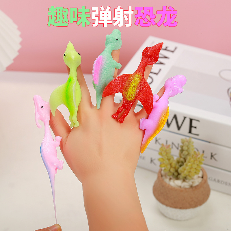 Wholesale of new and unique cross-border products of fun dinosaur catapulting toys, finger darts, and stress-relieving soft rubber Application Scenario