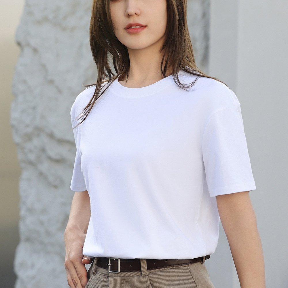 Custom-made all-cotton round-neck work uniforms, cultural shirts with logos, unisplus-style class uniforms, advertising shirts and T-shirts Specification drawing