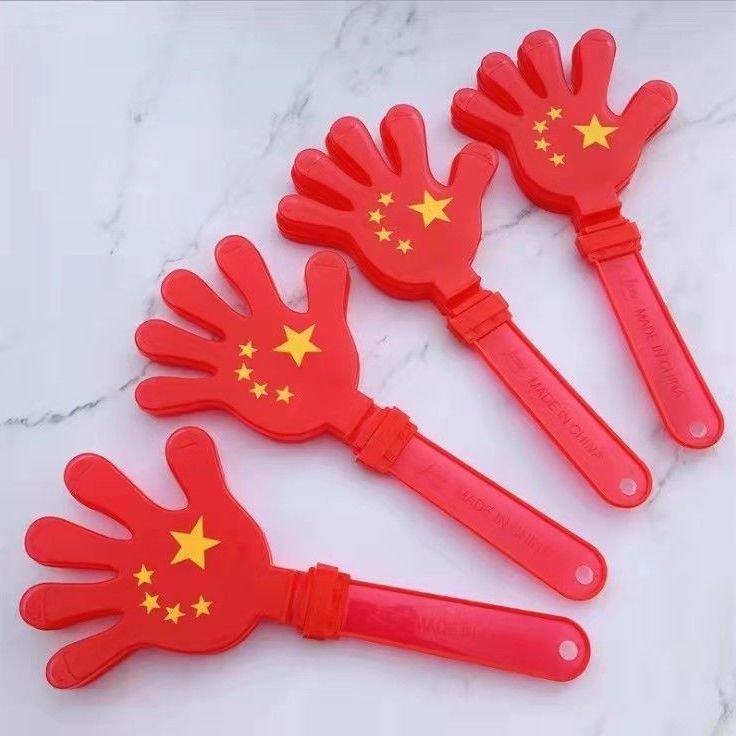 拍手器手拍掌国庆十一五星红旗鼓掌发光手掌拍气氛运动会道具红色细节图