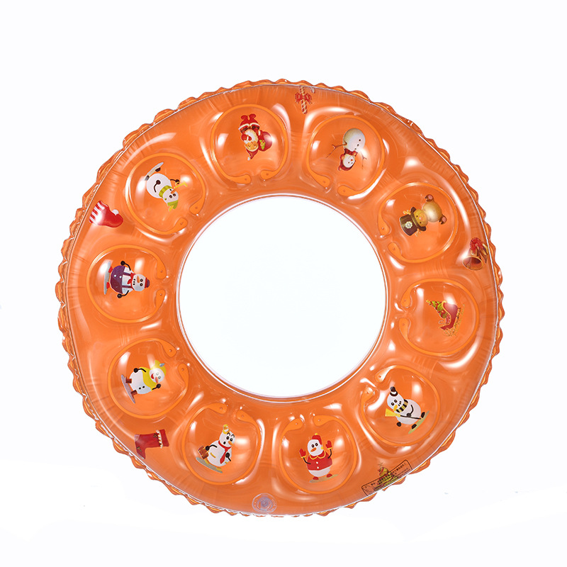 Children's double-layer cartoon swimming rings, crystal rings, inflatable water toys, children's water play swimming rings, life buoys wholesale Specification image