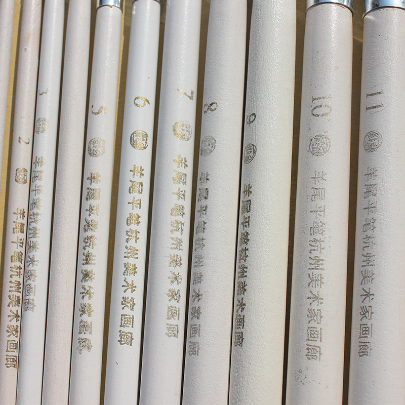 Pure sheep tail flat brush set, sheep hair flat head brush water chalk oil brush for students, Hangzhou Artists Gallery Application Scenario