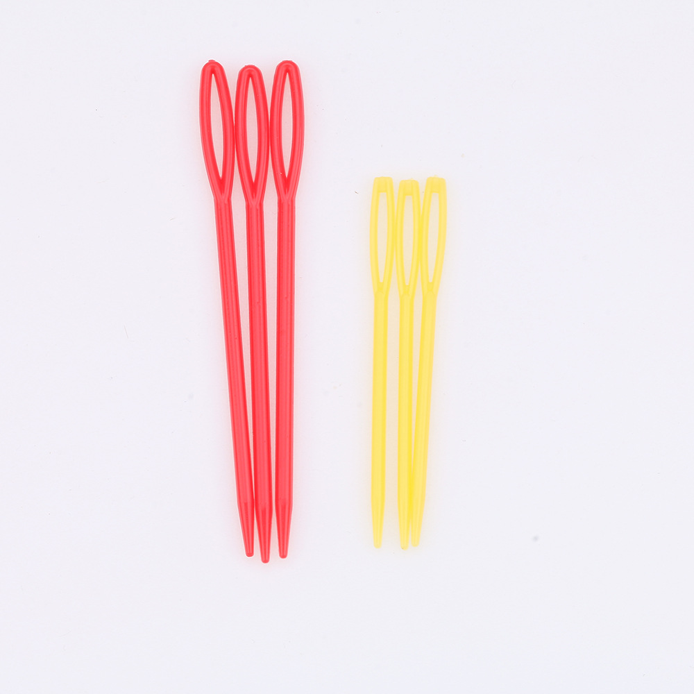 塑料毛衣针，塑料手缝针塑料毛线针，塑料针批发 塑料大孔针7cm细节图