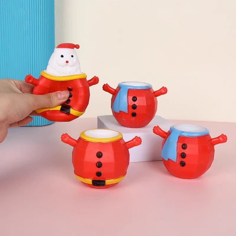 A new and unique prank toy gift featuring the popular Santa Claus squeezing cups, snowman cups, and the fun of squeezing snowmen details Picture