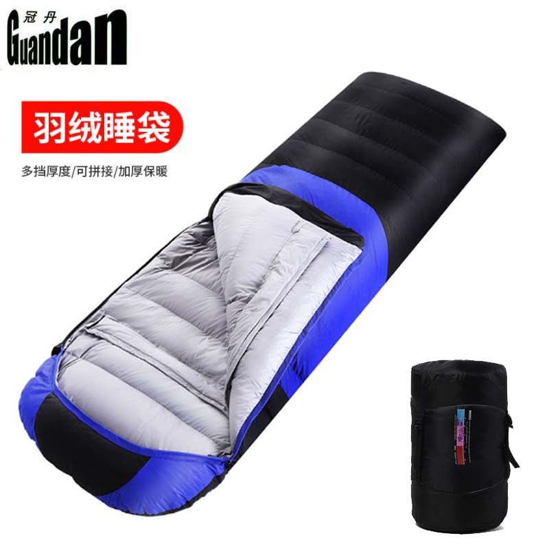 Cross-border in-stock down sleeping bags, outdoor single-person spliced camping ultra-light midday rest warm down sleeping bags wholesale
