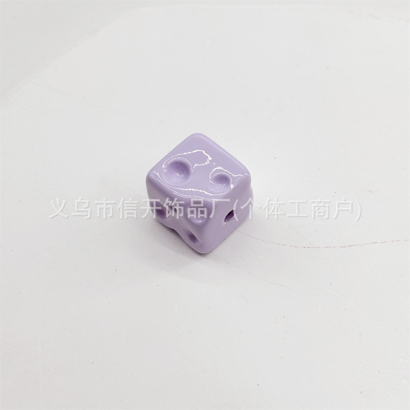 Douyin's best-selling 14mm through-hole cheese dopamine colored square beaded mobile phone chain head rope diy accessory loose beads Application Scenario