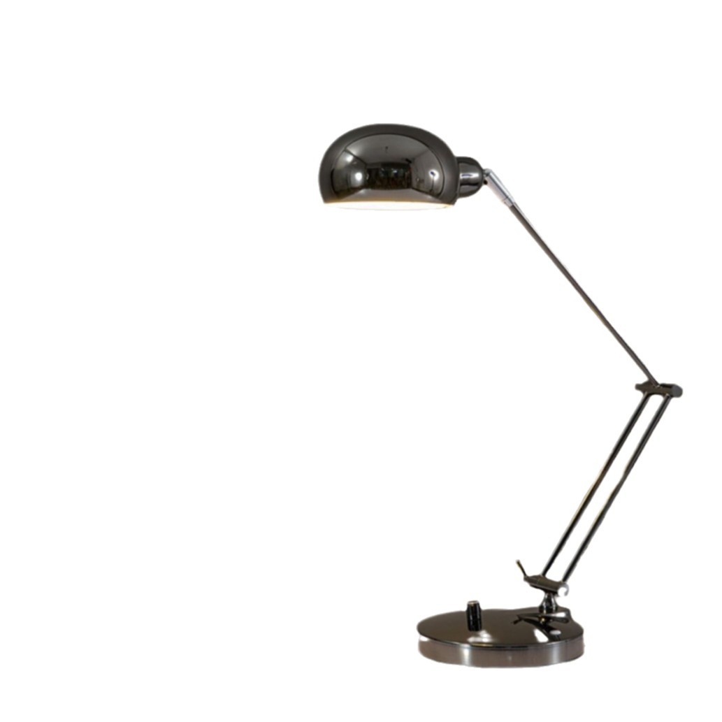 现代简约金属长臂折叠护眼学习台灯阅读书桌卧室床头调光LED白底实物图