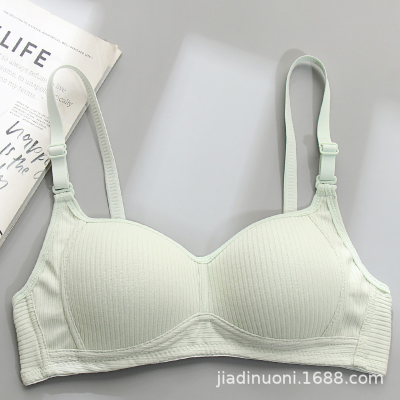 侧收防下垂内衣女无钢圈大学生高中少女文胸小胸聚拢纯棉薄款胸罩细节图